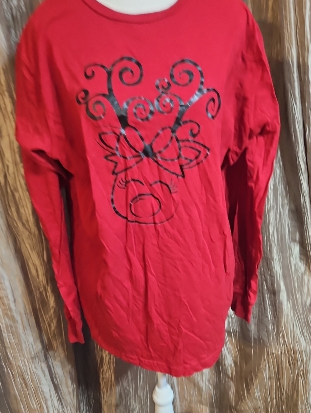 George Red Long-Sleeve Graphic Reindeer Tee